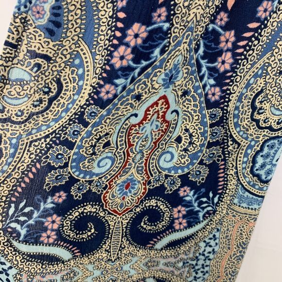 Band of Gypsies Palazzo Pants Smocked‎ Waist Tie Belt Slits Bohemian Wide Small - Picture 7 of 16